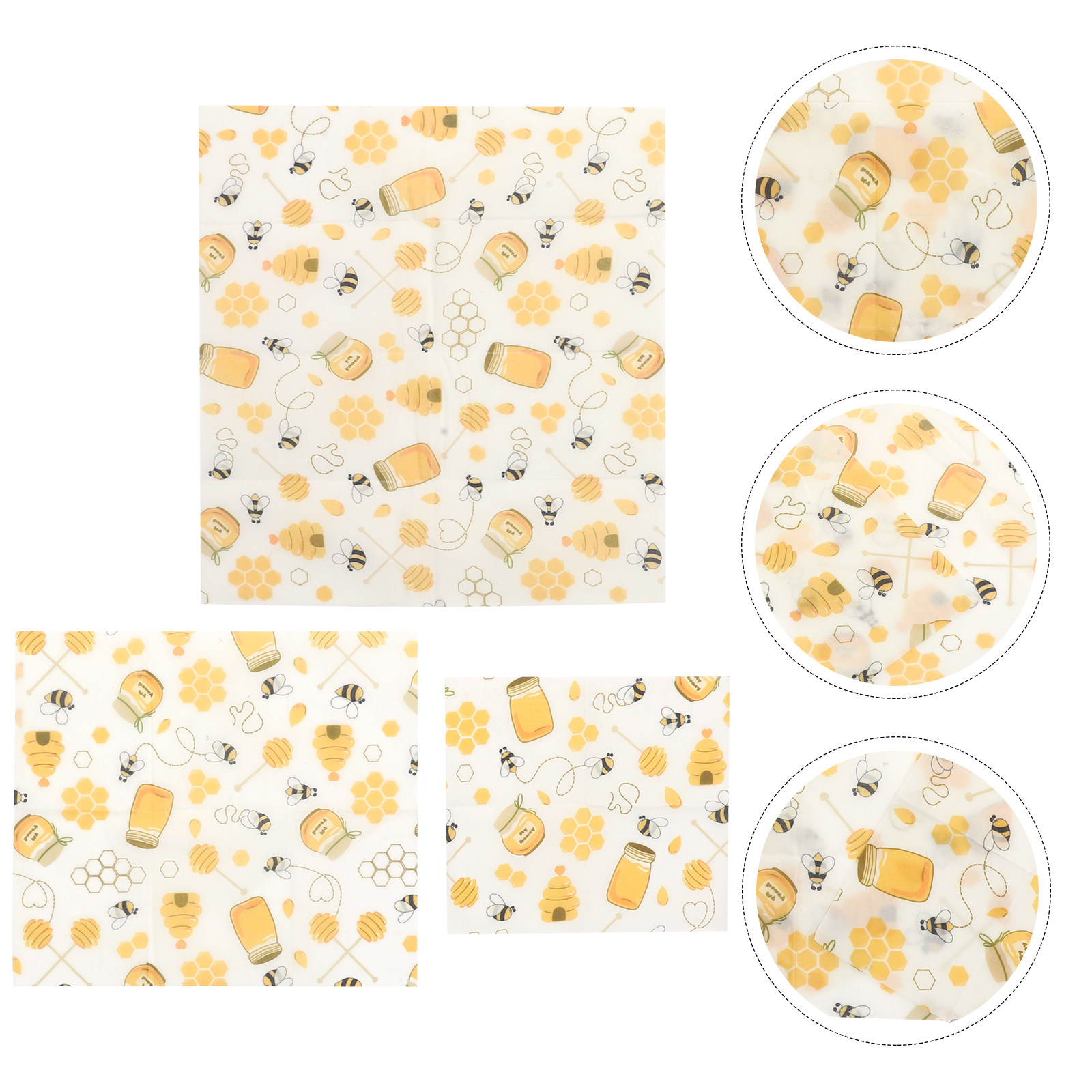 Beeswax Wrap Reusable - 3 قطع من أغطية الطعام المصنوعة