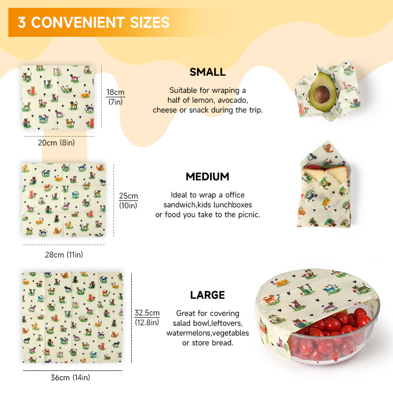 6 عبوات (2S. لفائف شمع النحل ا - مراجعة Beeswax Wrap Reusable وسعره